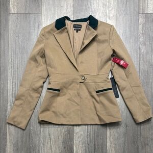 NWT Carbon38 Tan and Green Blazer